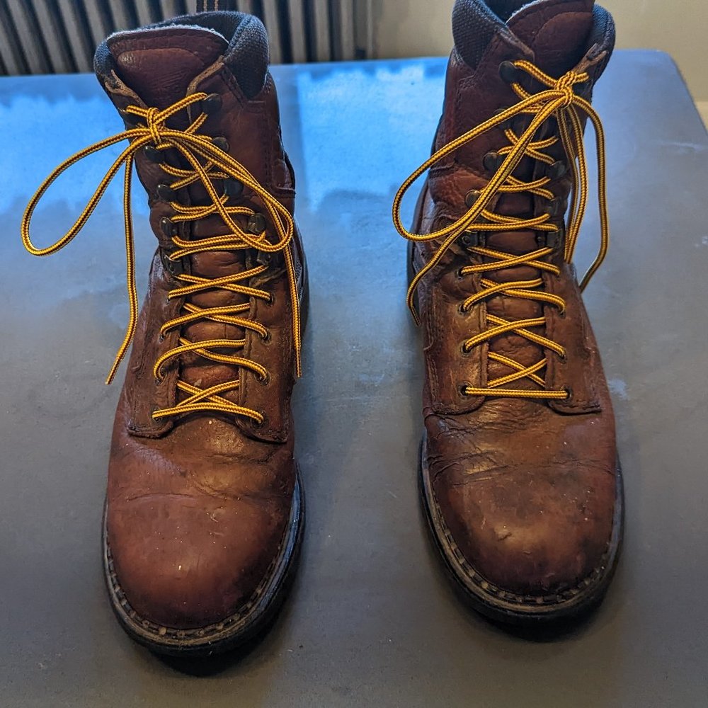 Red Wing 8" Lace Up Brown Leather Work Boots 938 EH Size 10 A Narrow